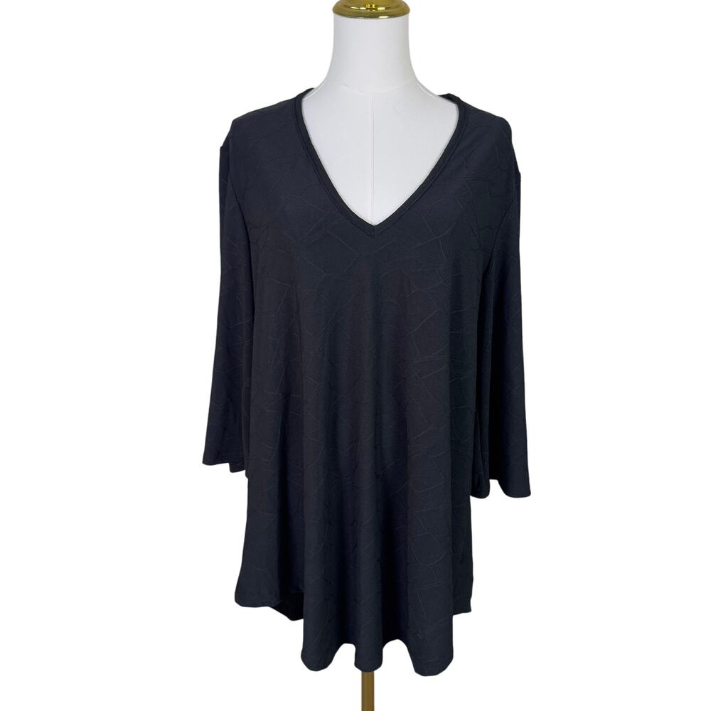 Jordan Taylor V Neck Beach Cover Up 3 4 Sleeve Shirt Tunic US Women's M